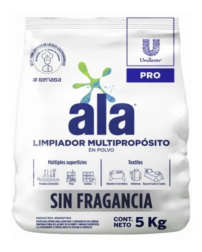 ALA jabon en polvo multi proposito sin fragancia 5Kg