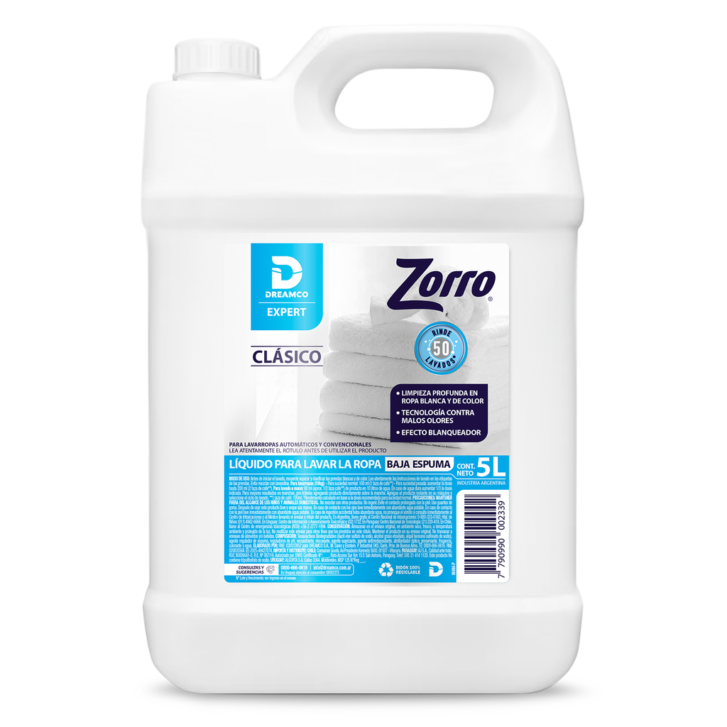 ​Jabon liquido ropa Clasico 5L (ZORRO)