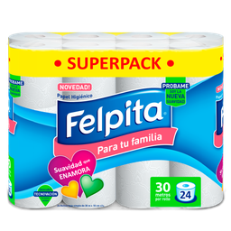 Papel Higienico pack 24x30m FELPITA