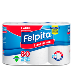 Papel Higienico pack 6x80m FELPITA
